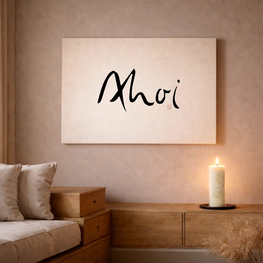 Edler Leinwanddruck „Ahoi“ von Sign by Jwala® – Einzelstück aus Tirol, handgefertigte spirituelle Kunst, besondere exklusive Wanddekoration