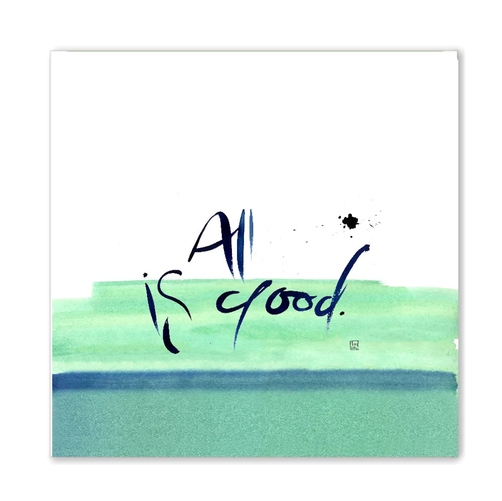 Englische Leinwand All is good – Premium Wanddeko mit inspirierender Message bestellen | SignShop Tirol