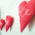 Bauernleinen-Herz "Liebe" Rot