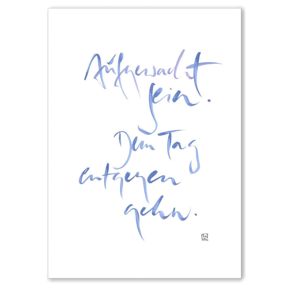 Inspirierende Leinwand „Aufgewacht sein.“ – Sign by Jwala® Original, Limited Edition, hochwertige Kunst aus Tirol, Fingerzeige Karte als Impuls für Klarheit und Wachheit