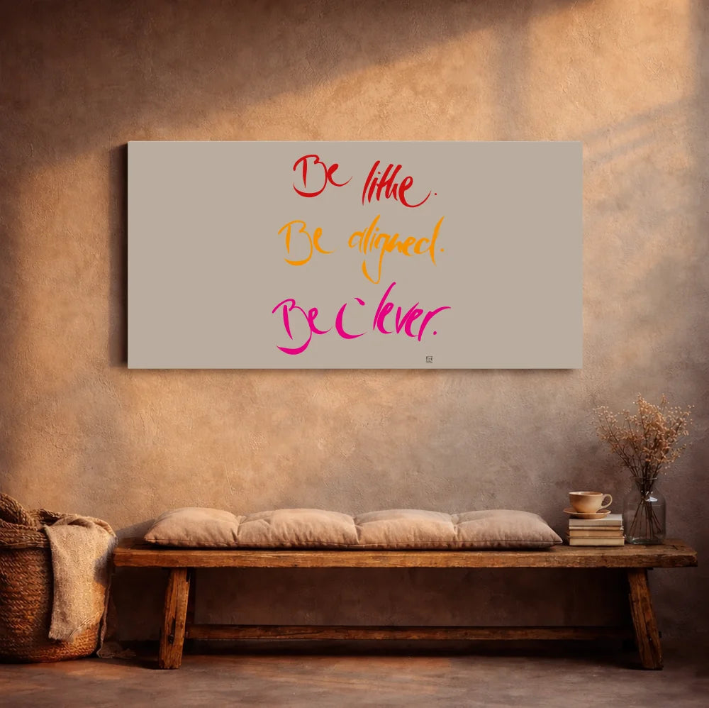 Spirituelle Wandbilder Englisch – Hochwertige Leinwand Be lithe. Be aligned. Be clever. für moderne Wohnräume | SignShop Tirol