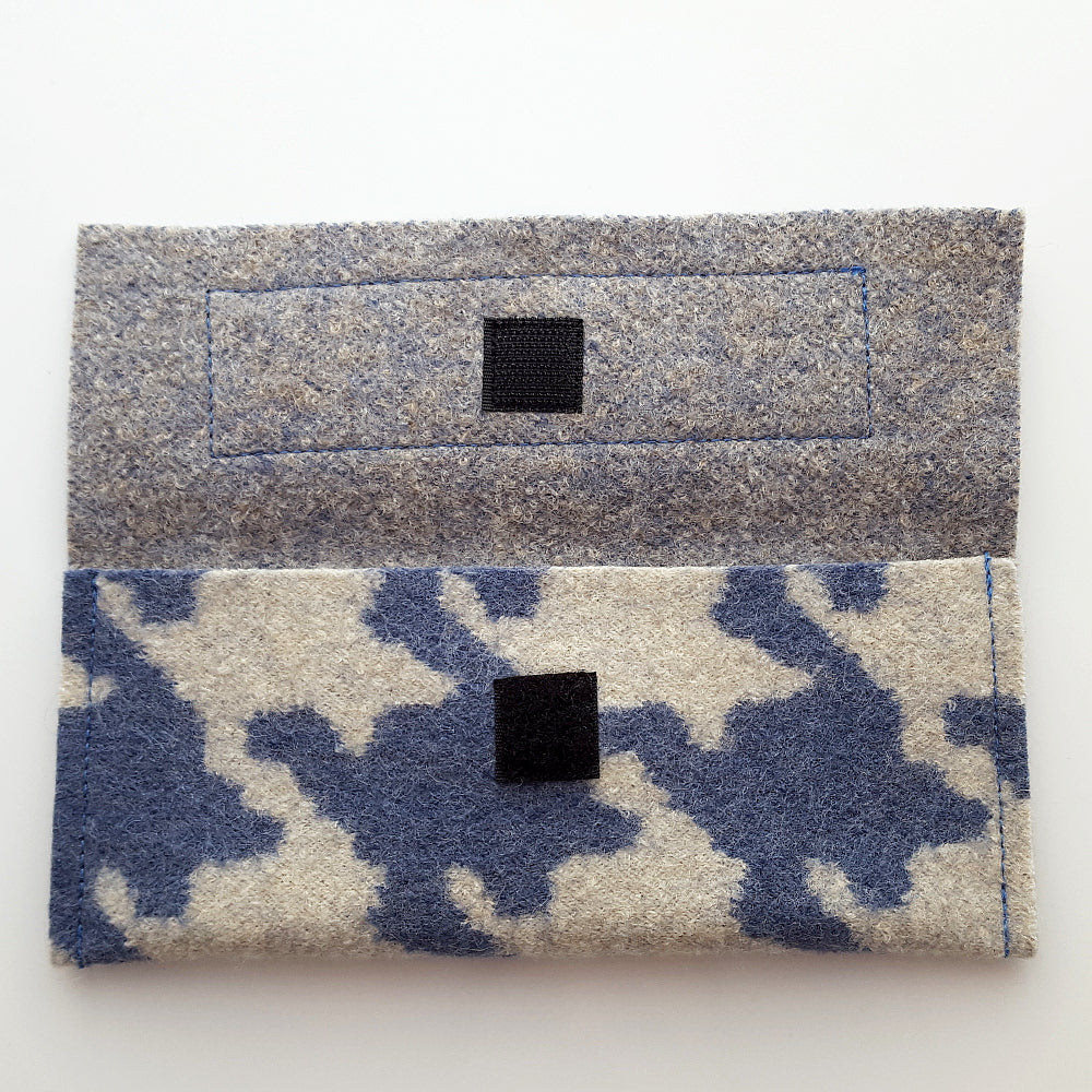 Brillentasche "Ich sehe dich" Hahnentritt Blau