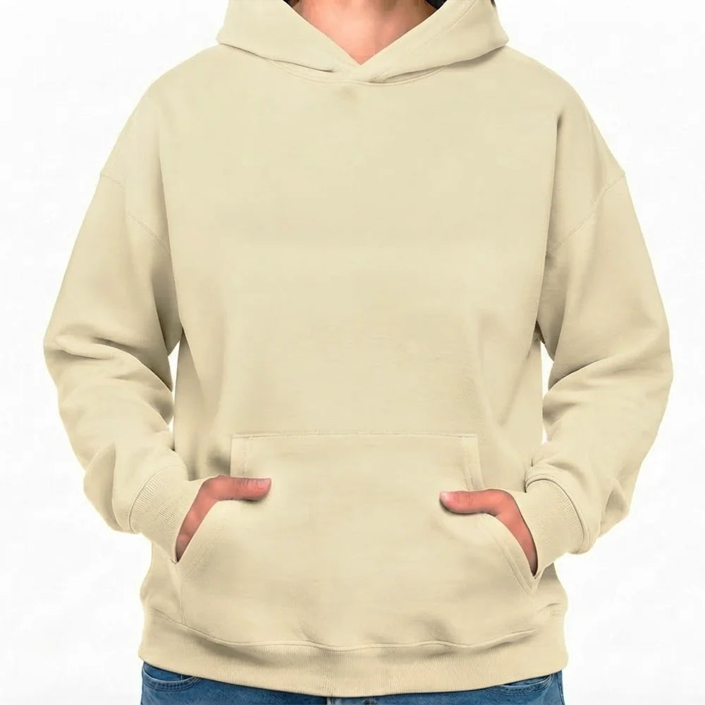 Gemütlicher, einfarbiger Kapuzenpullover in hellgelbem Lemon Sorbet ohne Sign vom Signshop Tirol.