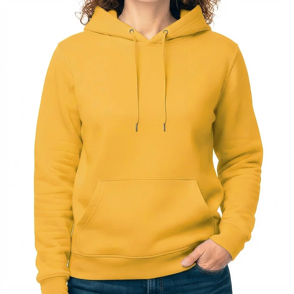 Produktansicht eines Damen-Hoodies in Spectra Yellow, ideal für ein individuelles Sign im Signshop Tirol.