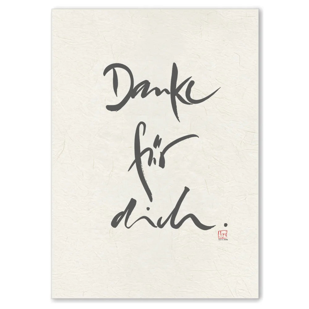 Premium Wandbild „Danke für dich“ – Sign by Jwala® Originaldruck, hochwertige Leinwand, spirituelle Kunst, Unikat aus Tirol