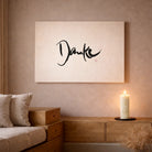 Luxus Leinwanddruck „Danke“ – Sign by Jwala®, exklusive Deko, liebevoll gefertigt, Einzelstück aus Tirol