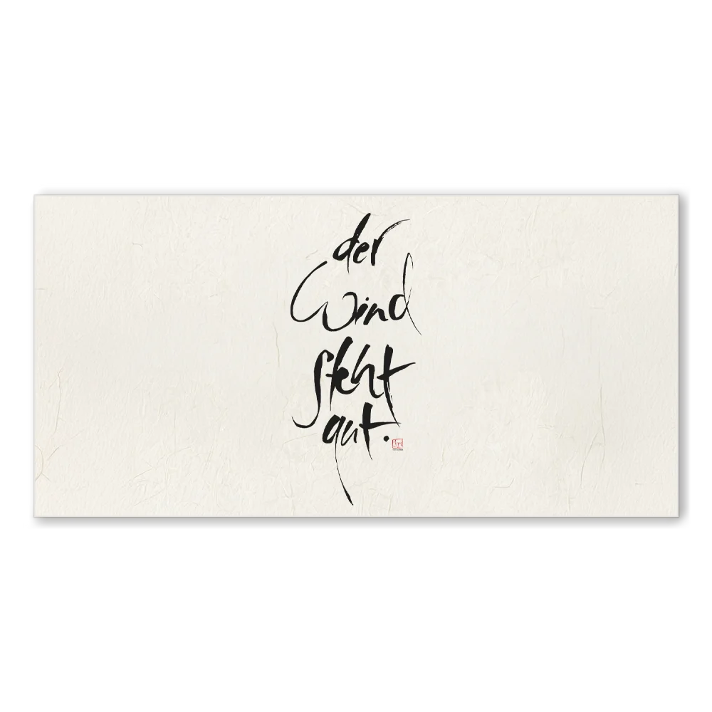 Inspirierende Leinwand „Der Wind steht gut“ – Sign by Jwala® Original, Limited Edition, hochwertige Kunst aus Tirol, Motivation für neue Wege
