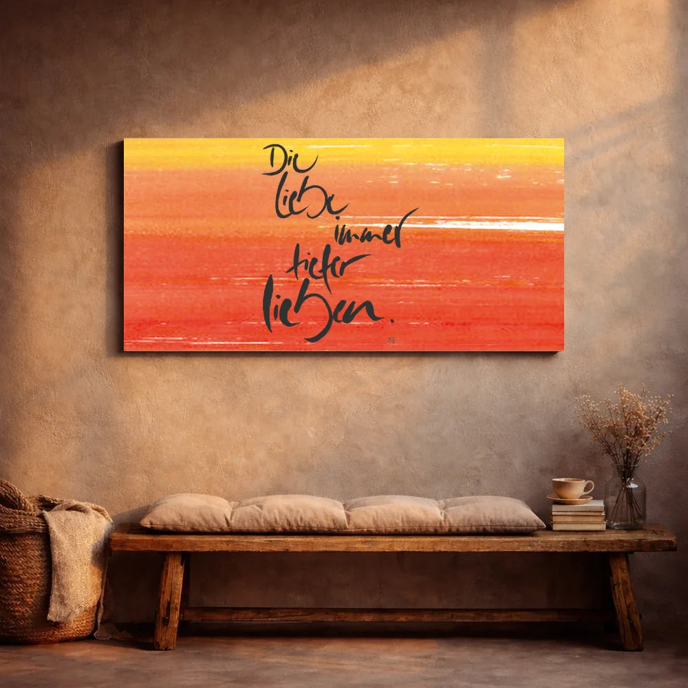 Hochwertige Leinwände für Paare – Spirituelle Wandbilder Die Liebe immer tiefer lieben mit WIR Karte | SignShop Tirol