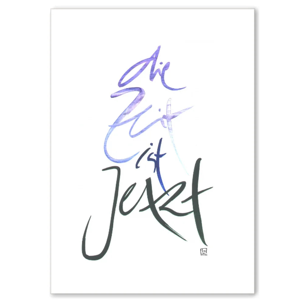 Premium Wandbild „Die Zeit ist Jetzt“ – Sign by Jwala® Originaldruck mit Fingerzeige Karte, hochwertige spirituelle Kunst, Unikat aus Tirol