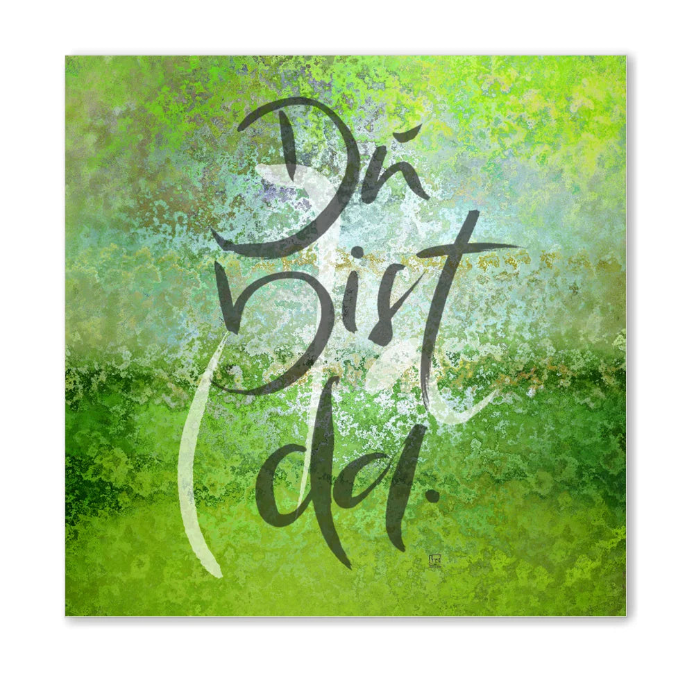 Premium Wandbild „Du bist da“ für Paare – Sign by Jwala® Originaldruck, hochwertige Leinwand mit WIR Karte, spirituelle Kunst, Unikat, exklusives Wohnaccessoire für Liebe und Geborgenheit