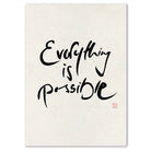 Handgemachtes Leinwandbild „Everything is possible.“ – Originaldruck, Sign by Jwala®, inspirierende Wanddekoration, limitiertes Kunstwerk, wertvolles Geschenk für neue Perspektiven