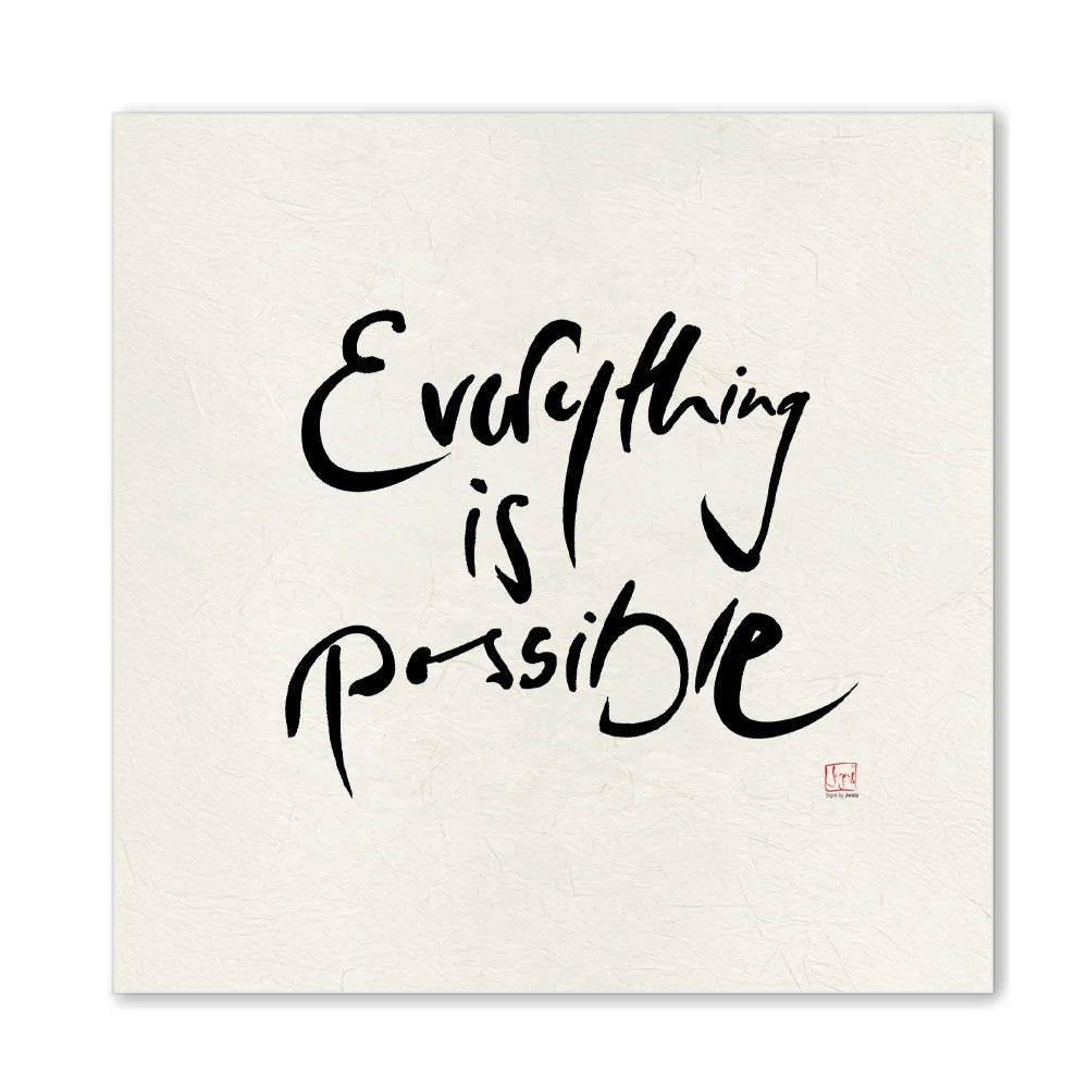 Exklusive Leinwand „Everything is possible.“ – Originaldruck von Sign by Jwala®, handgefertigte Wandkunst aus Tirol, Limited Edition, einzigartiges Kunstwerk für Ihr Zuhause