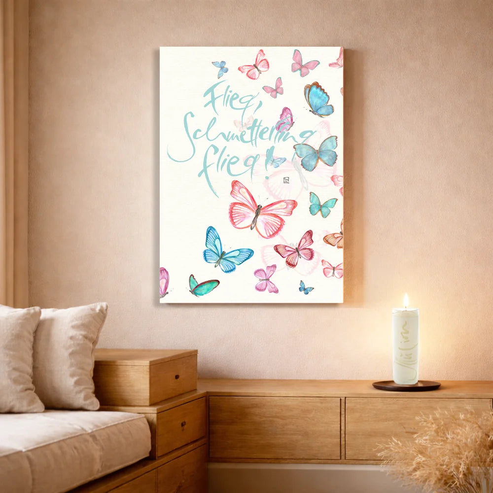 Leinwand Flieg, Schmetterling flieg! – Individuelle Liebesgeschenke und Wandbilder für Paare mit WIR Karte – Jetzt im SignShop Tirol entdecken