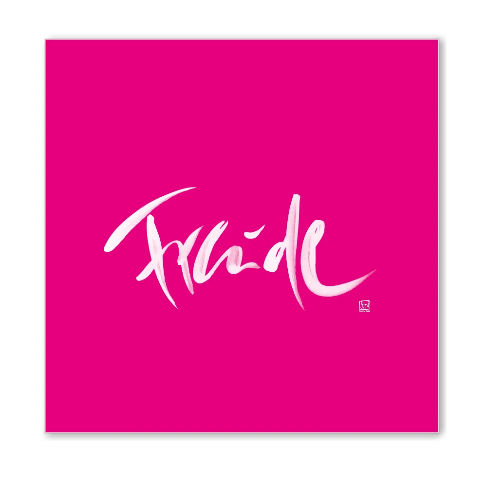 Inspirierende Leinwand „Freude“ – Sign by Jwala® Original, Limited Edition, hochwertige Kunst aus Tirol, Fingerzeige Karte als Impuls für positive Energie