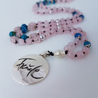 Einzigartige Mala aus Rosenquarz & blauem Achat – Spirituelle Perlenkette für mehr Lebensfreude kaufen