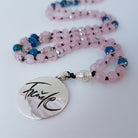 Freude-Mala (Rosenquarz/Achat Blau)