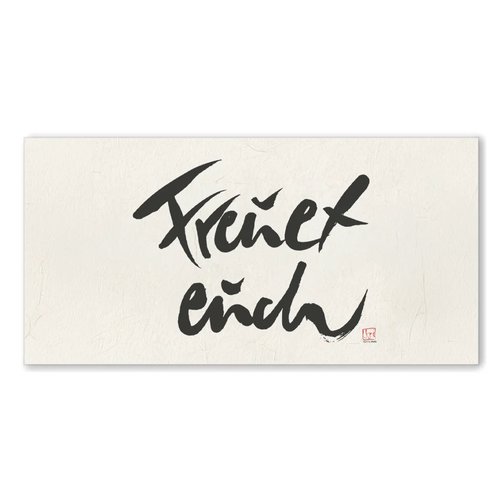 Premium Wandbild „Freuet euch“ – Sign by Jwala® Originaldruck, hochwertige Leinwand, spirituelle Kunst, Unikat aus Tirol