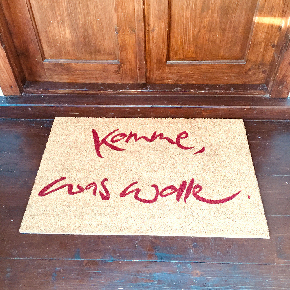 Fußmatte "Komme, was wolle" Rot