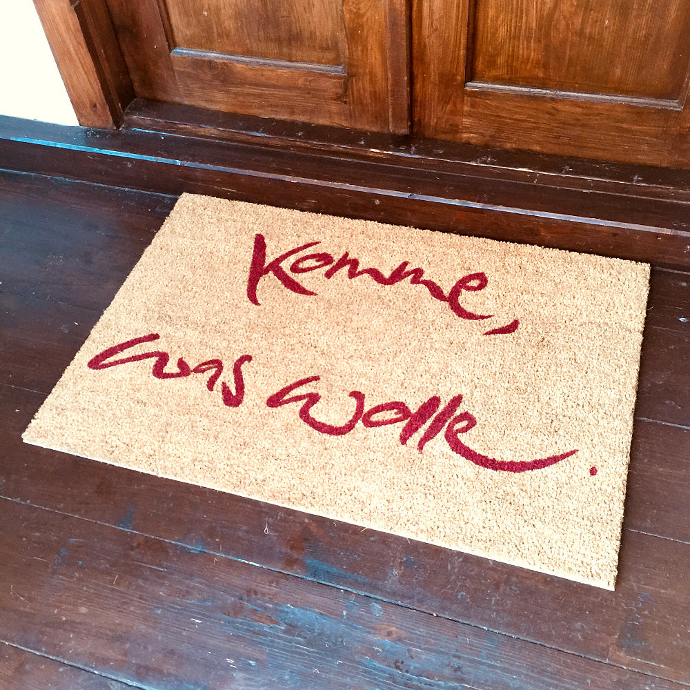 Fußmatte "Komme, was wolle" Rot
