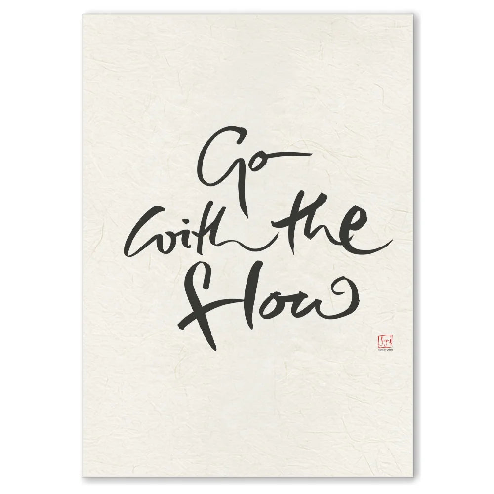 Inspirierendes Leinwandbild „Go with the flow“ – Sign by Jwala® Original, Limited Edition, hochwertige Kunst aus Tirol, Motivation für Miteinander und emotionale Nähe