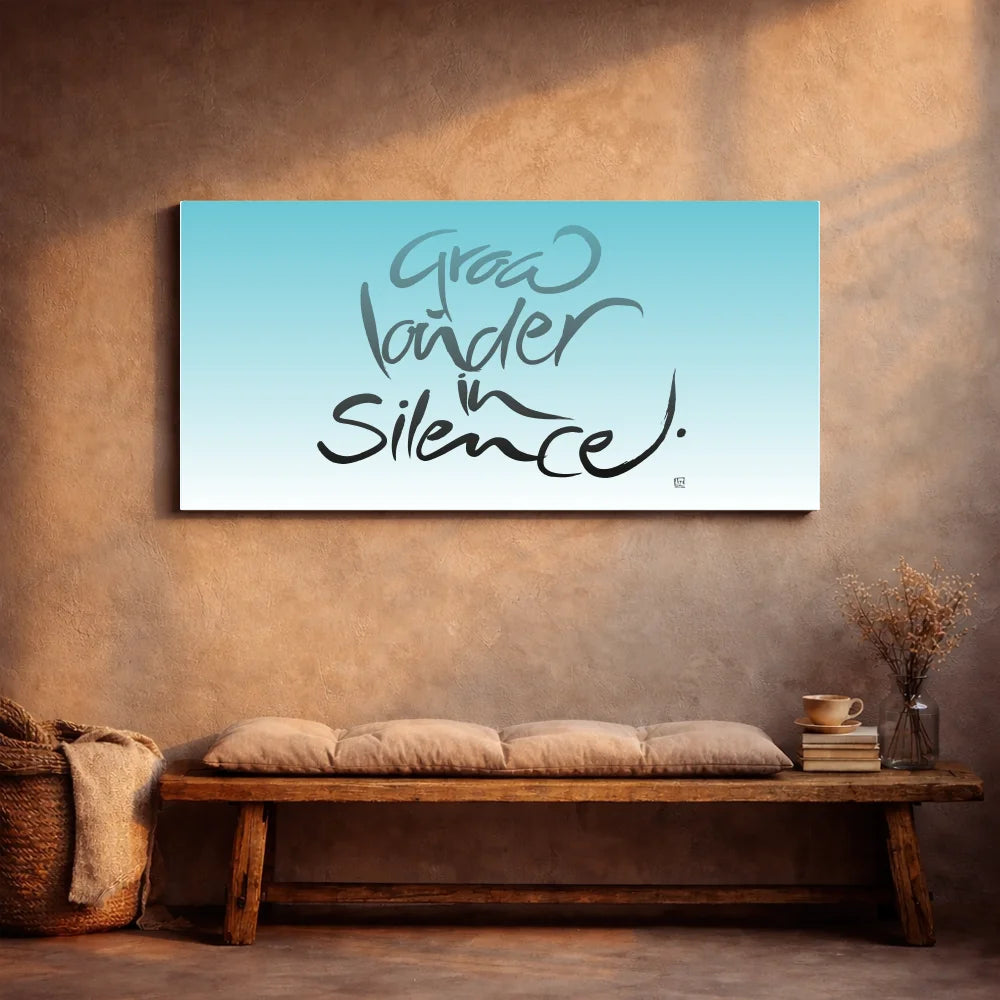 Leinwand Grow louder in silence – Englisches Wandbild mit spiritueller Bedeutung für Paare | SignShop Tirol
