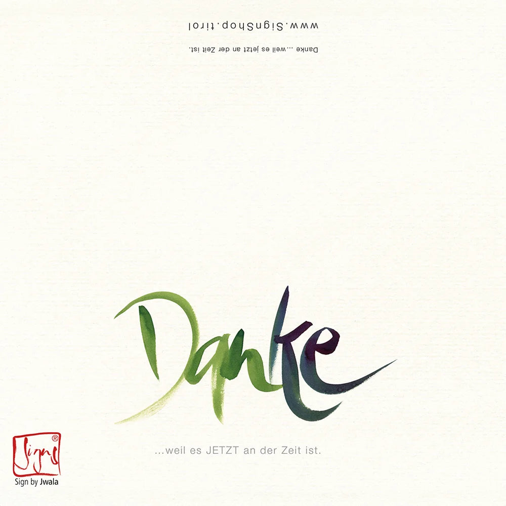 Luxuriöse, handgemachte Klappkarte „Danke“ personalisiert kaufen – Exklusive Dankeskarte mit individueller Widmung und hochwertigem Design online im SignShop Tirol bestellen – Premium, einzigartige Karte als besondere Geschenkidee für anspruchsvolle Menschen