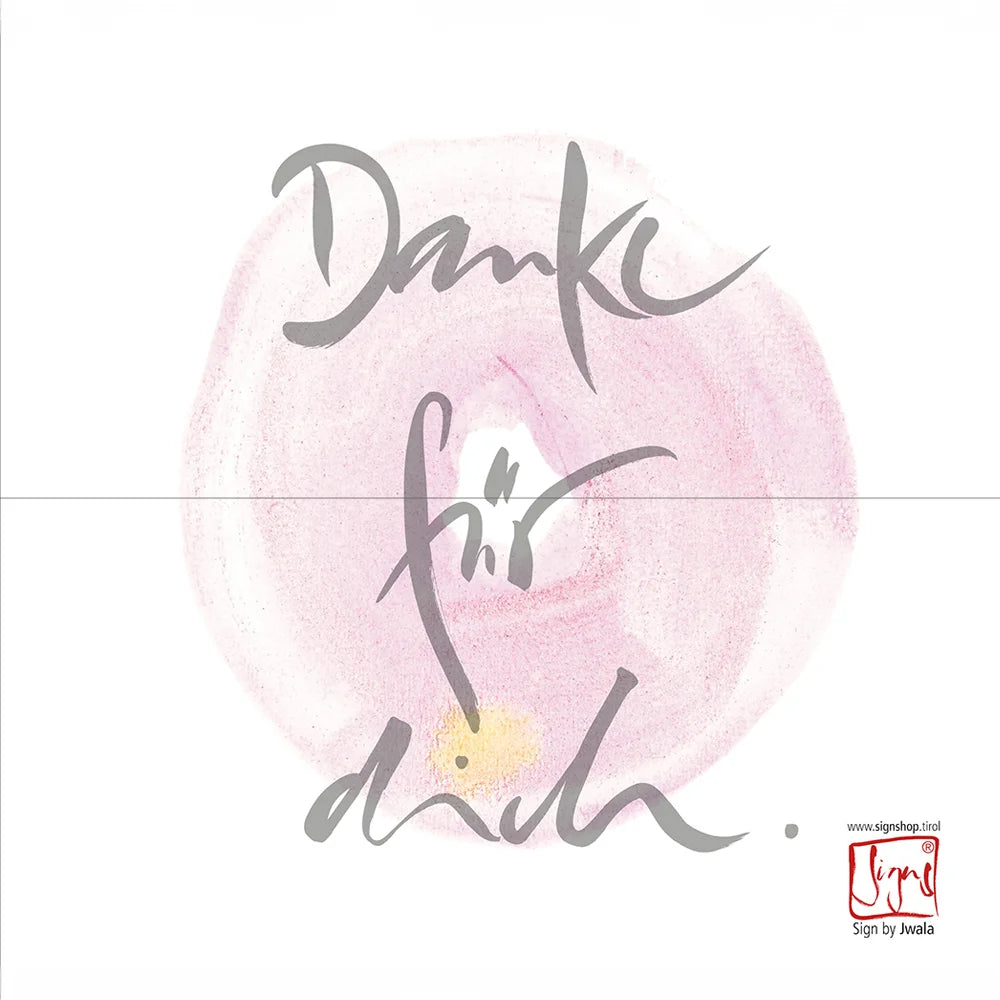 Handgemachte Klappkarte „Danke für dich“ personalisiert bestellen – Individuelle Dankeskarte online im SignShop Tirol kaufen – Besondere Grußkarte mit Wunschtext, liebevoll gestaltet für persönliche Momente und außergewöhnliche Anlässe