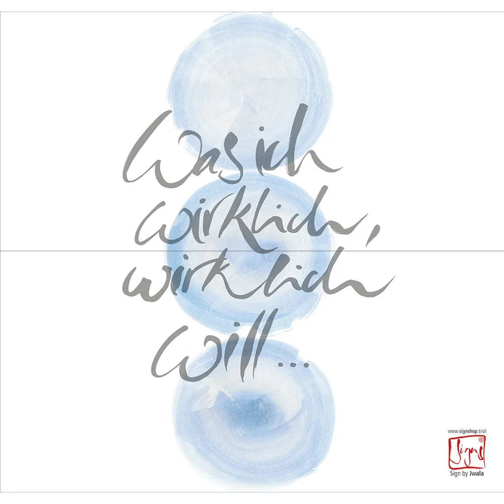 Luxuriöse, handgemachte Klappkarte „Was ich wirklich, wirklich will...“ personalisiert kaufen – Exklusive Grußkarte mit individueller Widmung und hochwertigem Design online im SignShop Tirol bestellen – Premium, einzigartige Karte als besondere Geschenkidee für anspruchsvolle Menschen