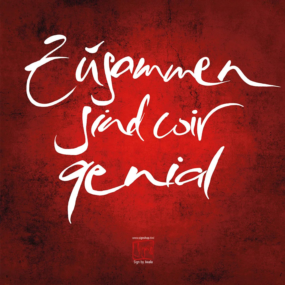 Personalisierbare Klappkarte „Zusammen sind wir genial“ handgefertigt bestellen – Originelle Grußkarte online im SignShop Tirol kaufen – Einzigartige Karte mit individuellem Text, liebevoll gestaltet für Freundschaft, Teamgeist und besondere Anlässe