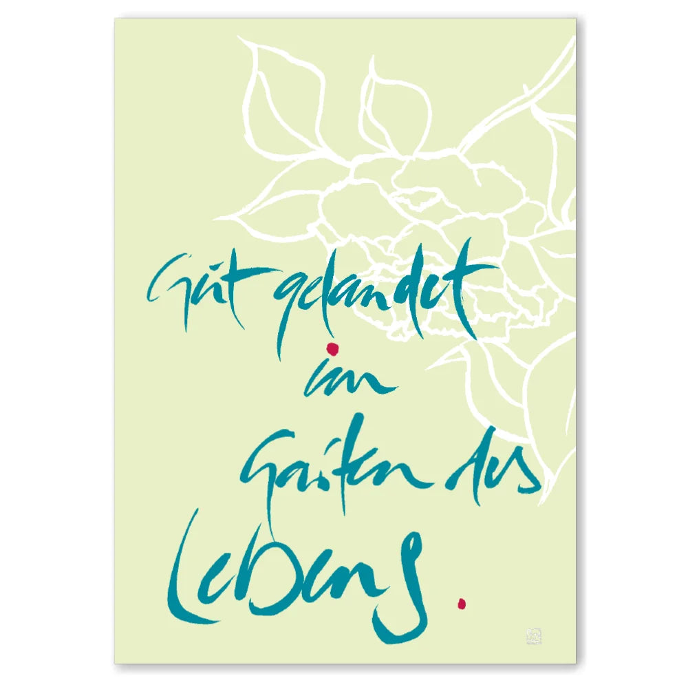 Spirituelle Leinwand Gut gelandet im Garten des Lebens – Hochwertige Energiebilder und Wanddeko für Paare mit WIR Karte | SignShop Tirol