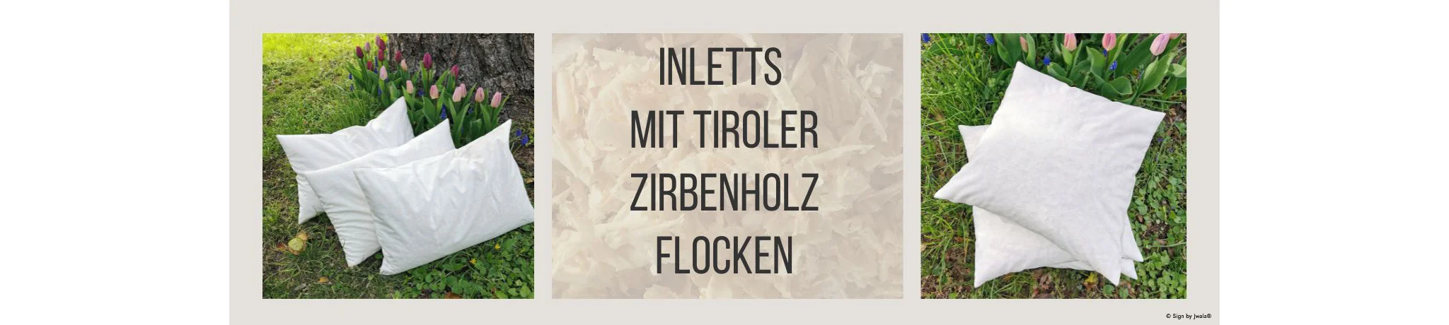 Nachfüllbare Kissen-Inletts mit Tiroler Zirbenholz-Flocken in 40x40, 50x50 und 60x40 – Natürliche Füllungen für erholsamen Schlaf und entspanntes Wohnen online im SignShop Tirol kaufen