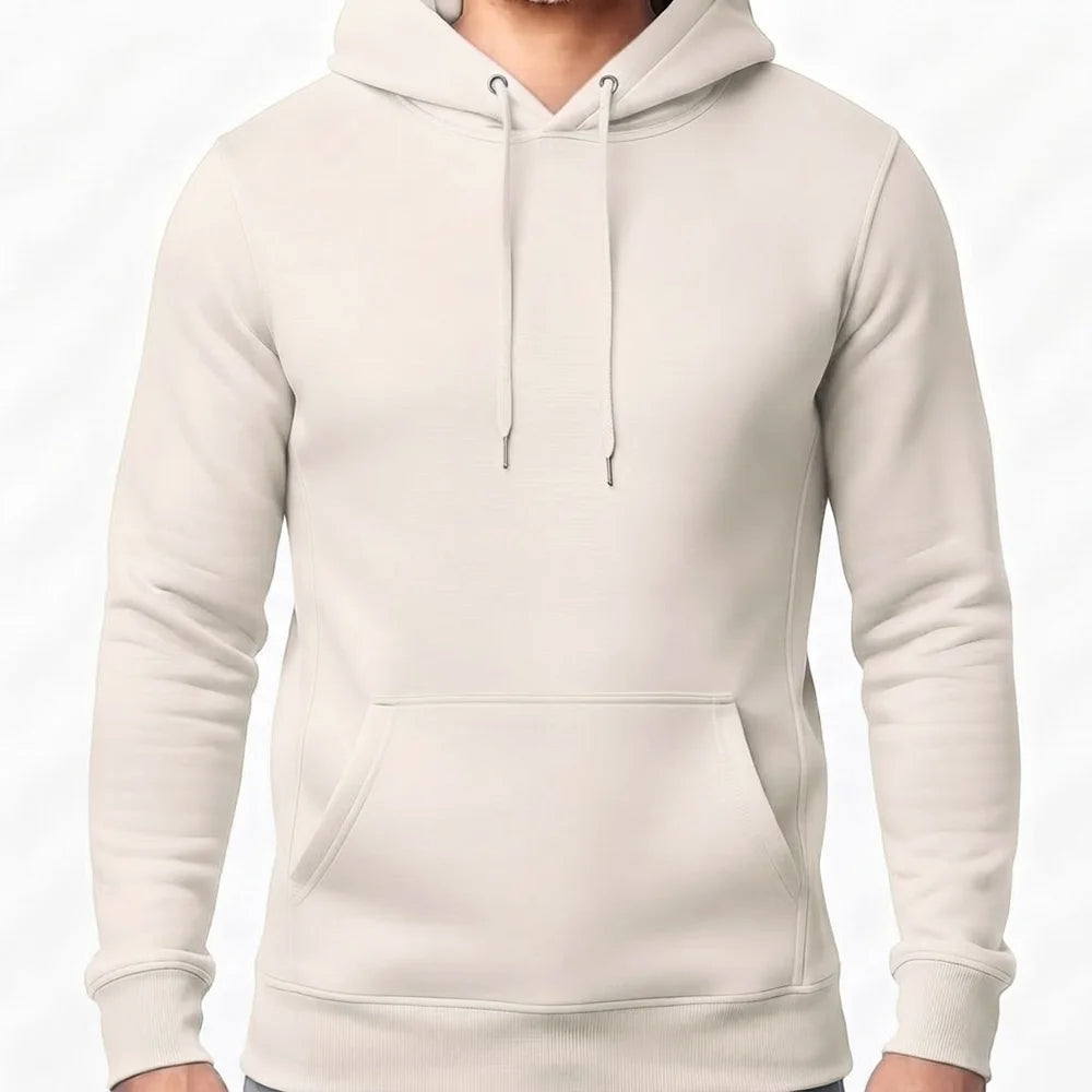 Schlichter Herren-Kapuzenpullover in Vintage White ohne Sign im Signshop Tirol