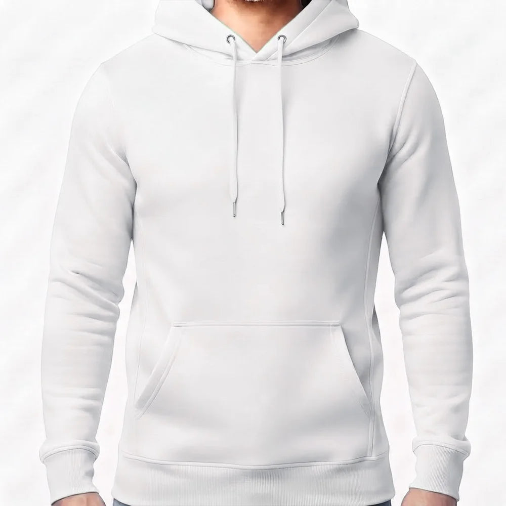 Schlichter Herren-Kapuzenpullover in White ohne Sign im Signshop Tirol