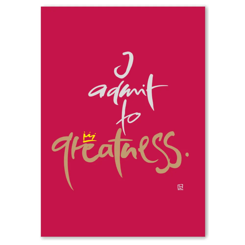 I admit to greatness Leinwandbild – Hochwertige englische Wanddeko, spirituelle Kunst online kaufen | SignShop Tirol