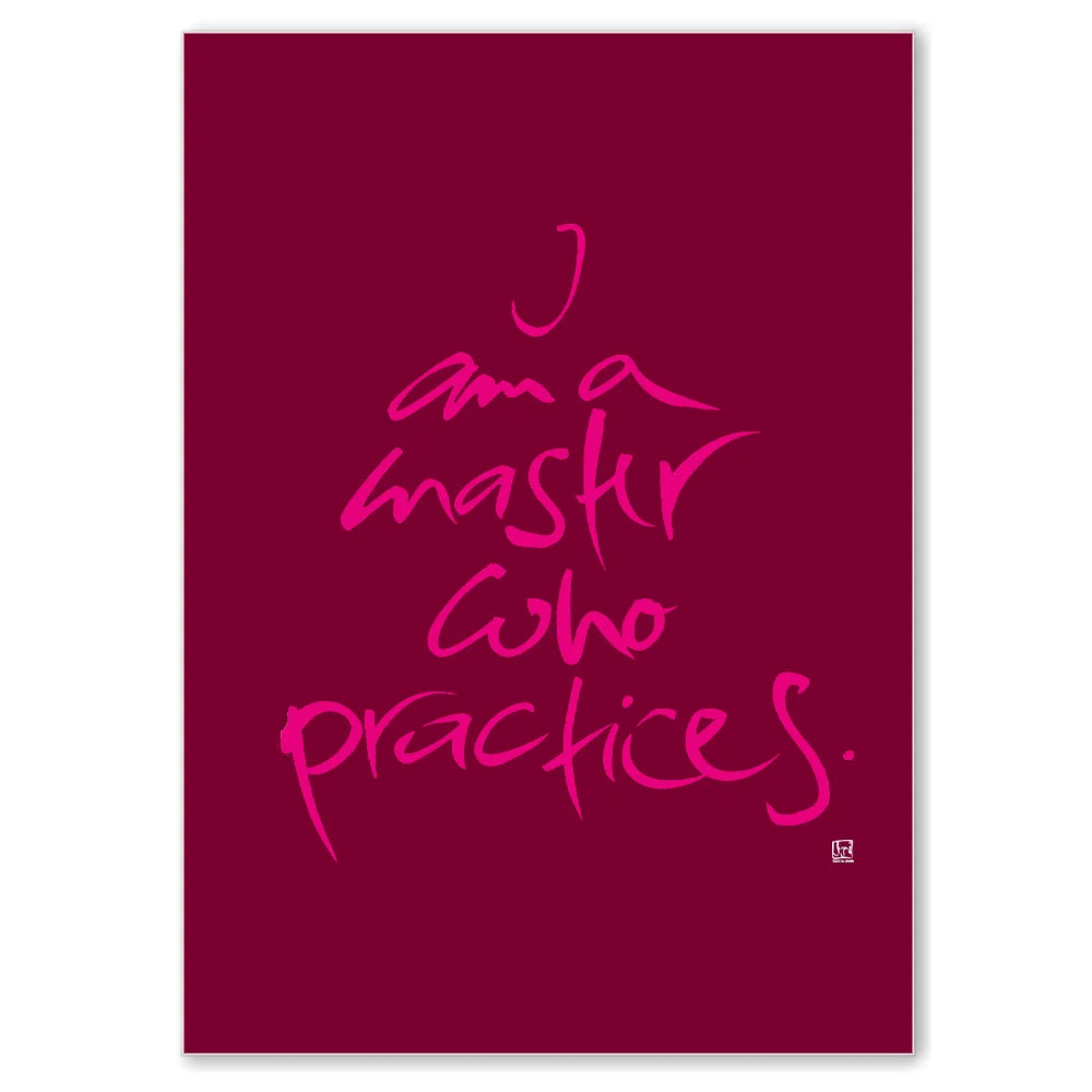 Luxus Leinwanddruck „I am a master who practices.“ – Sign by Jwala® mit Fingerzeige Karte, exklusive Deko, liebevoll gefertigt, Einzelstück aus Tirol