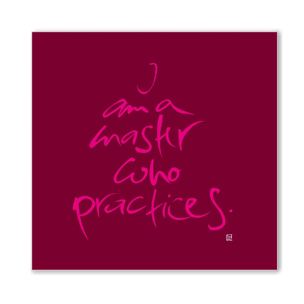 Premium Wandbild „I am a master who practices.“ – Sign by Jwala® Originaldruck mit Fingerzeige Karte, hochwertige Leinwand, spirituelle Kunst, Unikat aus Tirol