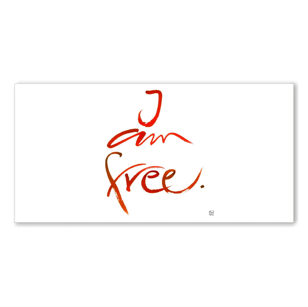 Englische Leinwand I am free – Premium Wanddeko mit positiver Message bestellen | SignShop Tirol