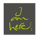 Premium Wandbild „I am here.“ – Sign by Jwala® Originaldruck mit Fingerzeige Karte, hochwertige Leinwand, spirituelle Kunst, Unikat aus Tirol