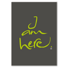 Luxus Leinwanddruck „I am here.“ – Sign by Jwala® mit Fingerzeige Karte, exklusive Deko, liebevoll gefertigt, Einzelstück aus Tirol