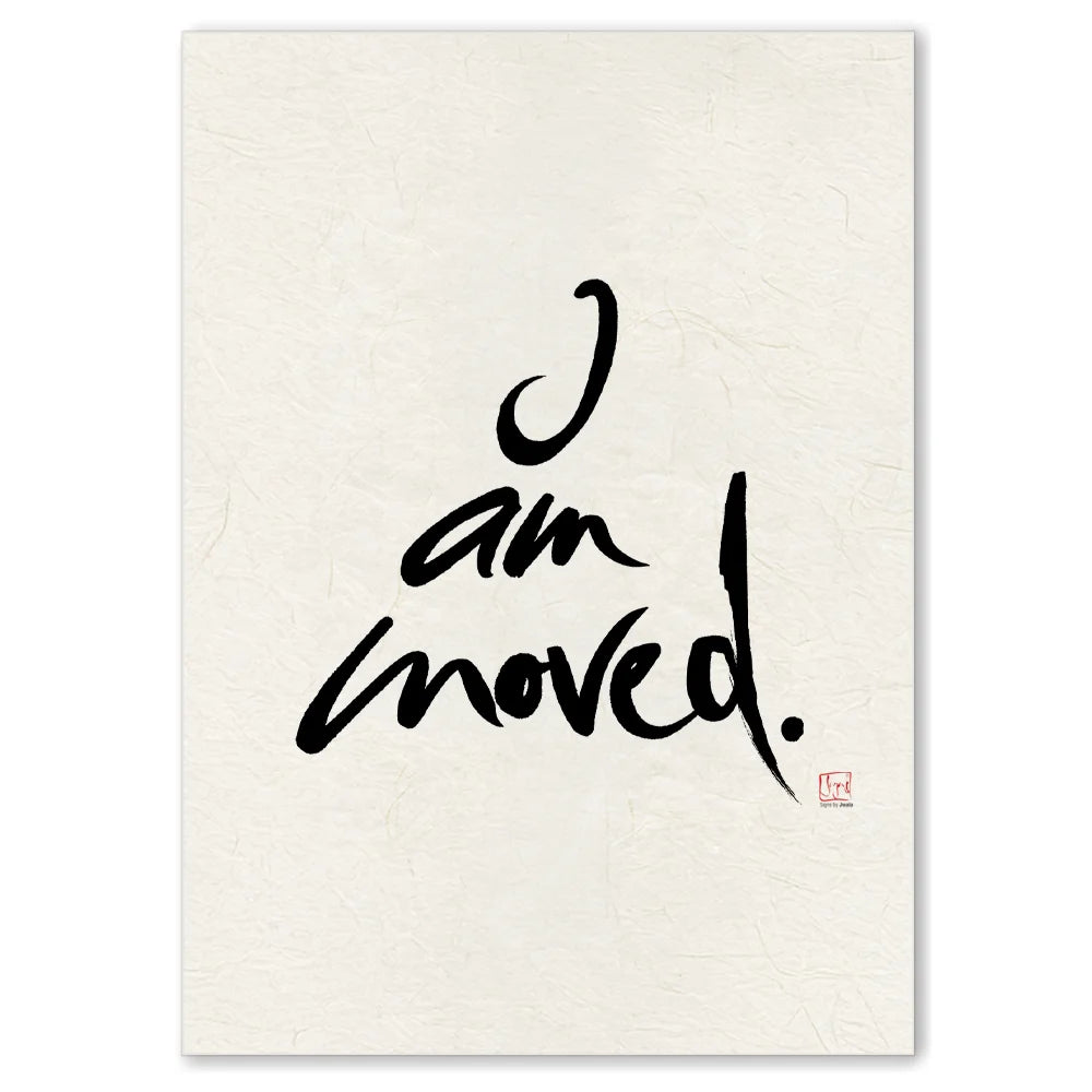 Exklusive Leinwand „I am moved.“ – Originaldruck von Sign by Jwala®, handgefertigte Wandkunst aus Tirol, Limited Edition, einzigartiges Kunstwerk für emotionale Inspiration