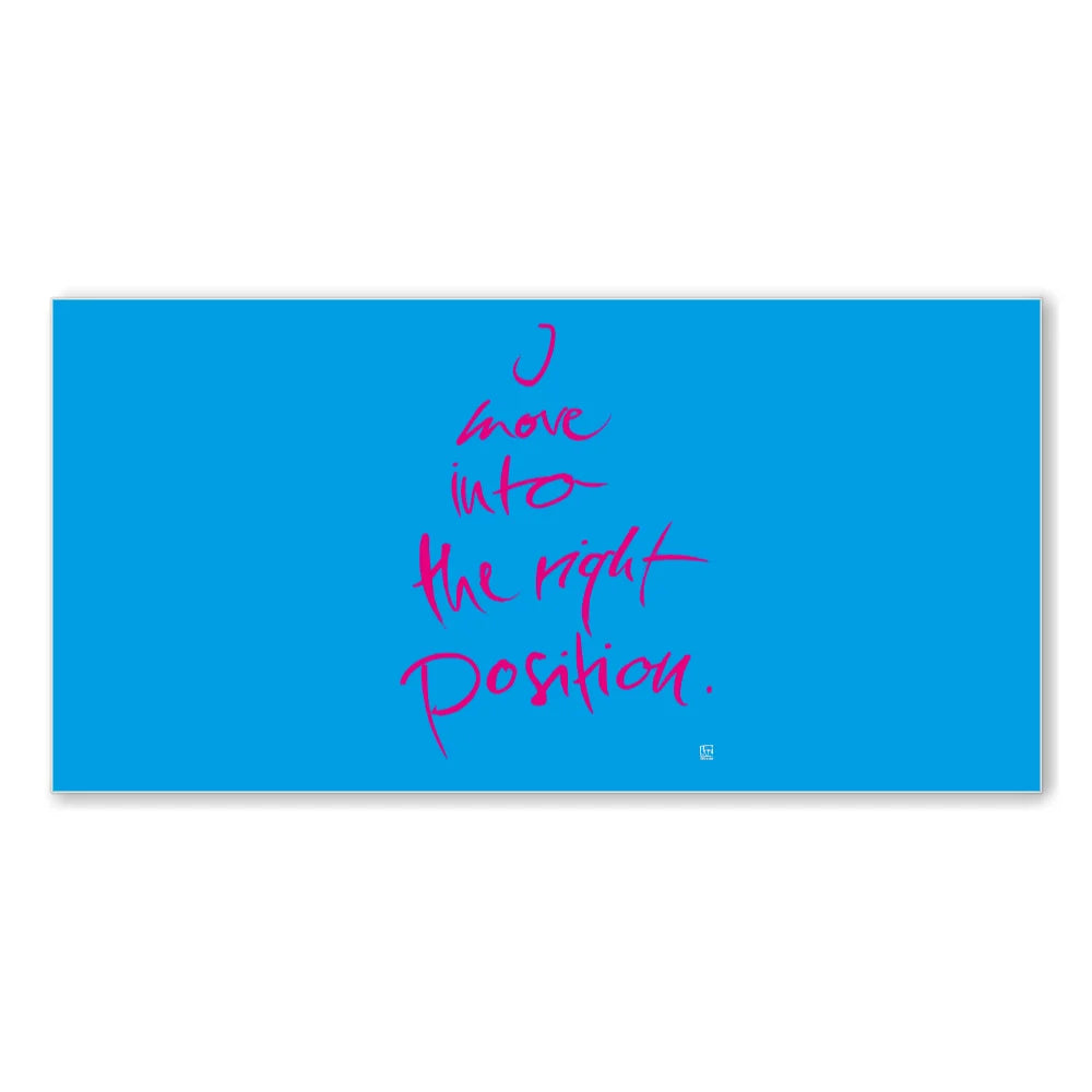 Premium Wandbild „I move into the right position.“ – Sign by Jwala® Originaldruck mit Fingerzeige Karte, hochwertige Leinwand, spirituelle Kunst, Unikat aus Tirol