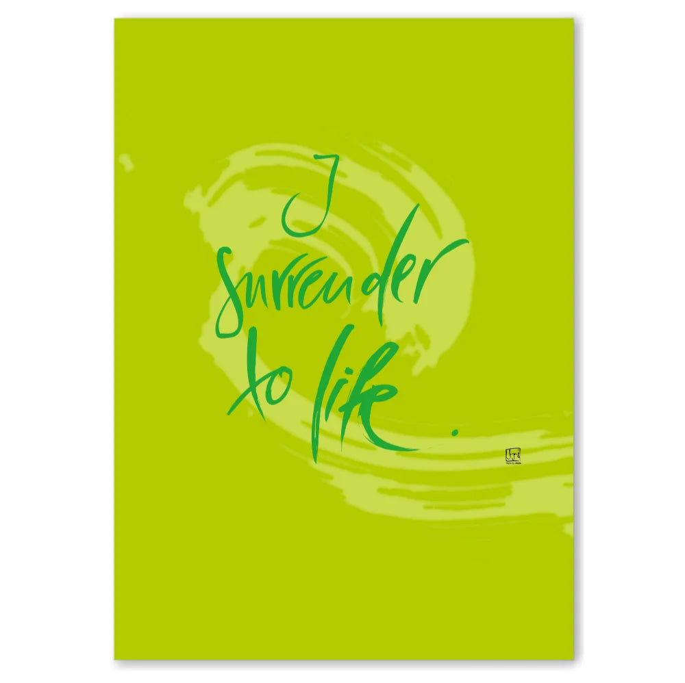 Englische Leinwand I surrender to life – Premium Wanddeko mit inspirierender Message bestellen | SignShop Tirol