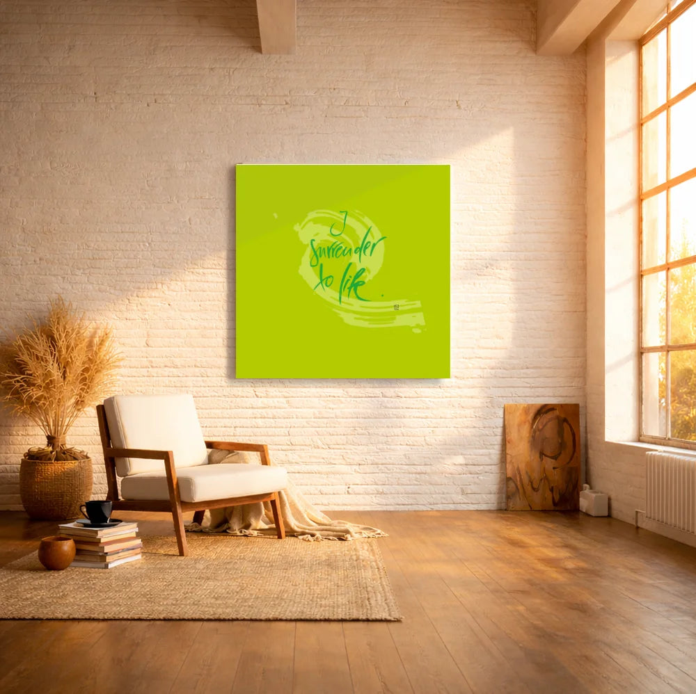 Spirituelle Wandbilder Englisch – Hochwertige Leinwand I surrender to life für moderne Wohnräume | SignShop Tirol