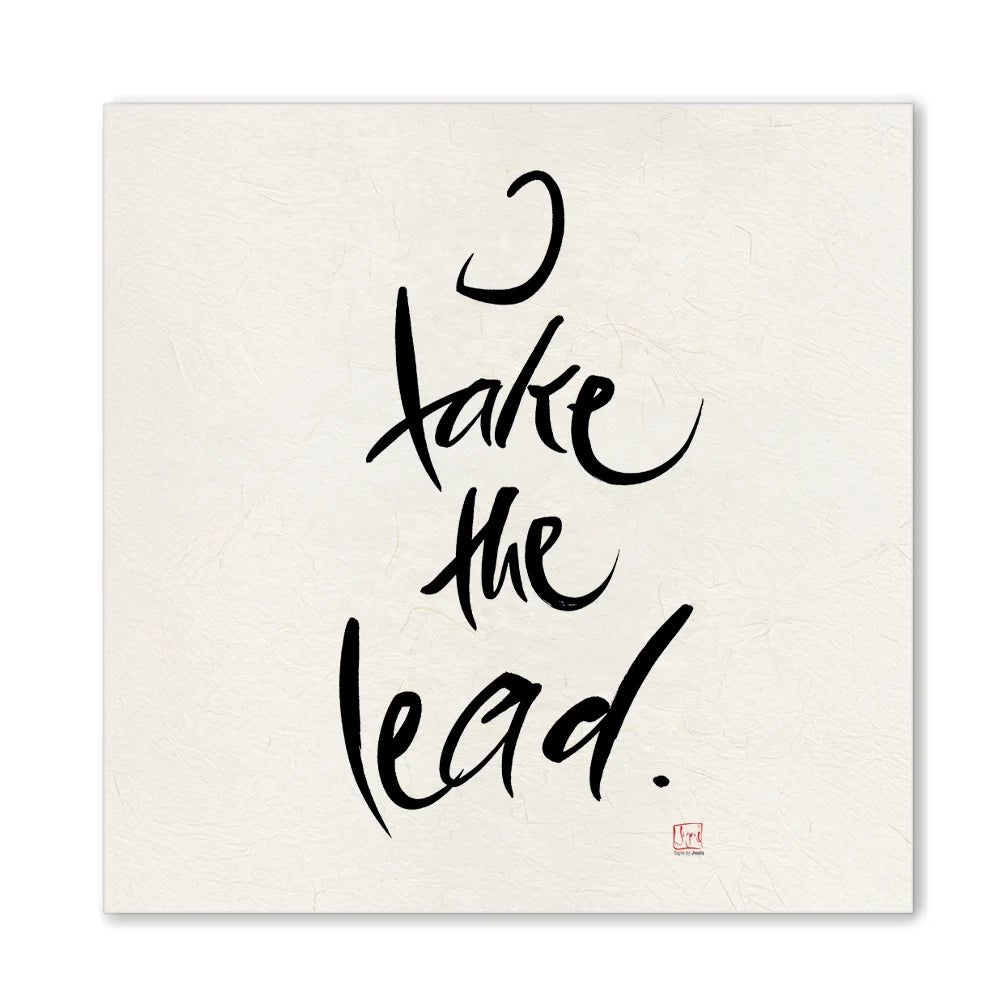 Premium Wandbild „I take the lead.“ – Sign by Jwala® Originaldruck, hochwertige Leinwand, spirituelle Kunst, Unikat aus Tirol, exklusives Wohnaccessoire für Motivation
