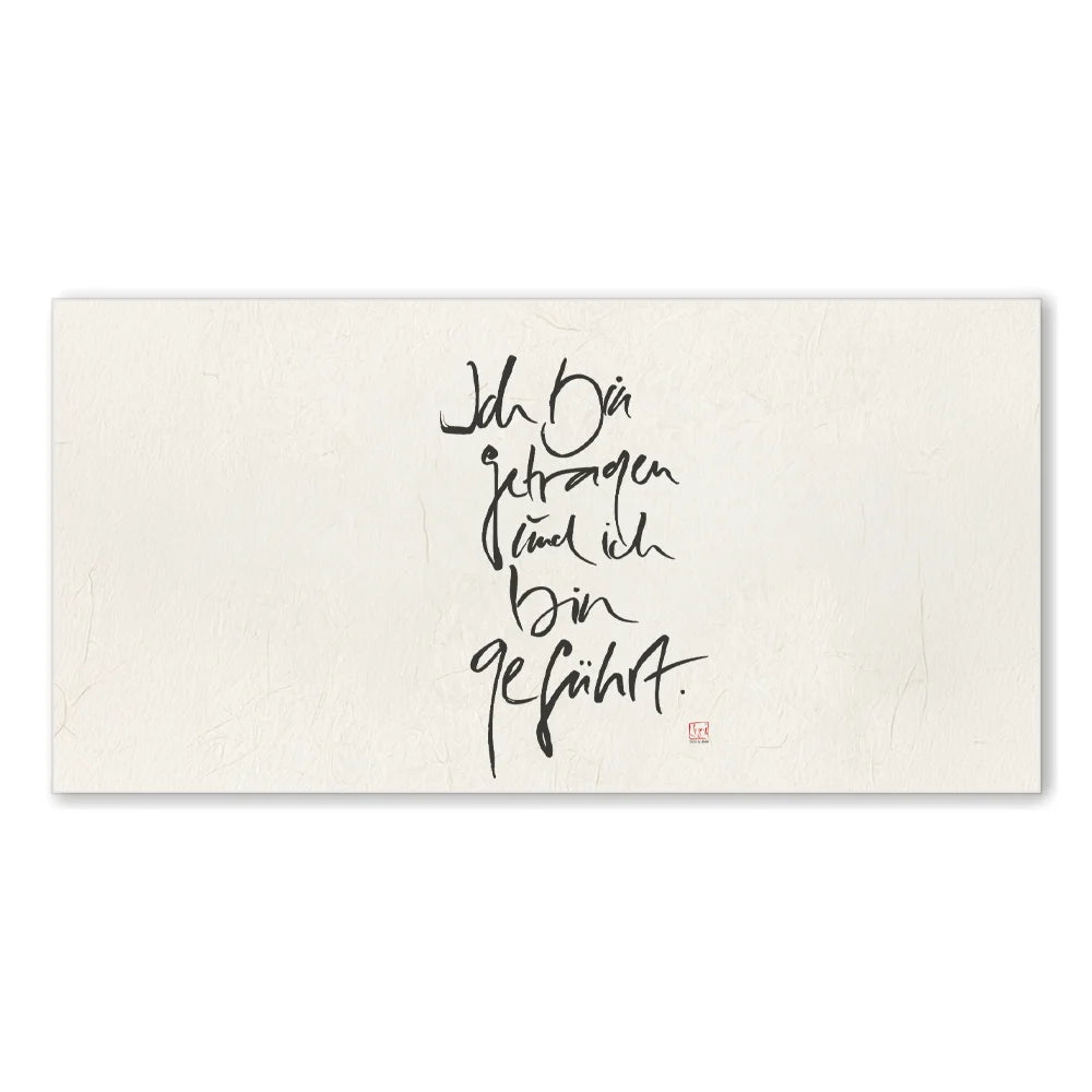 Inspirierendes Leinwandbild „Ich bin getragen und ich bin geführt.“ – Sign by Jwala® Original, Limited Edition, hochwertige Kunst aus Tirol, Motivation für innere Stärke und Zuversicht