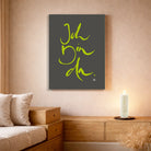 Handgemachte Leinwand „Ich bin da.“ – Originaldruck und Fingerzeige Karte, Sign by Jwala®, inspirierende Wanddekoration, limitiertes Kunstwerk