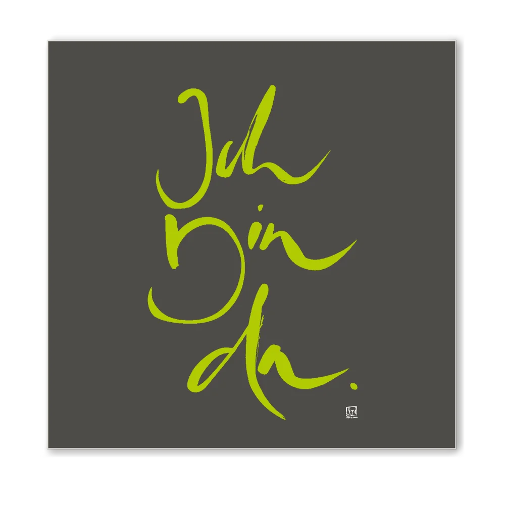 Premium Wandbild „Ich bin da.“ – Sign by Jwala® Originaldruck mit Fingerzeige Karte, hochwertige Leinwand, spirituelle Kunst, Unikat aus Tirol