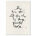 Premium Wandbild „Ich bin der, auf den ich so lange gewartet habe.“ – Sign by Jwala® Originaldruck, hochwertige Leinwand, spirituelle Kunst, Unikat aus Tirol