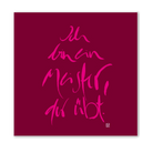 Handgemachte Leinwand „Ich bin ein Meister, der übt.“ – Originaldruck und Fingerzeige Karte, Sign by Jwala®, inspirierende Wanddekoration, limitiertes Kunstwerk