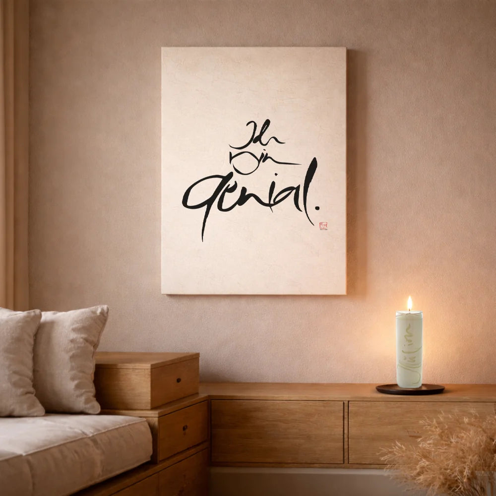 Exklusive Leinwand „Ich bin genährt.“ – Originaldruck von Sign by Jwala®, handgefertigte Wandkunst aus Tirol, Limited Edition